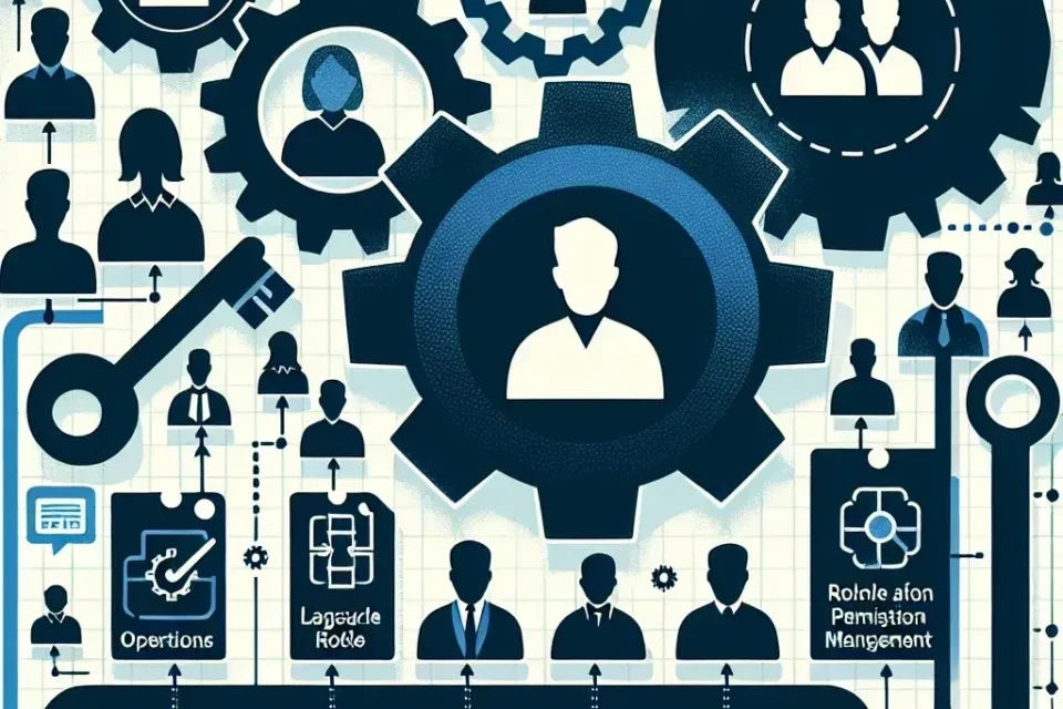 "Infografía sobre soluciones efectivas para la gestión de roles y permisos en empresas grandes, destacando estrategias clave y beneficios de implementación. Guía completa para optimizar la seguridad y eficiencia organizacional."
