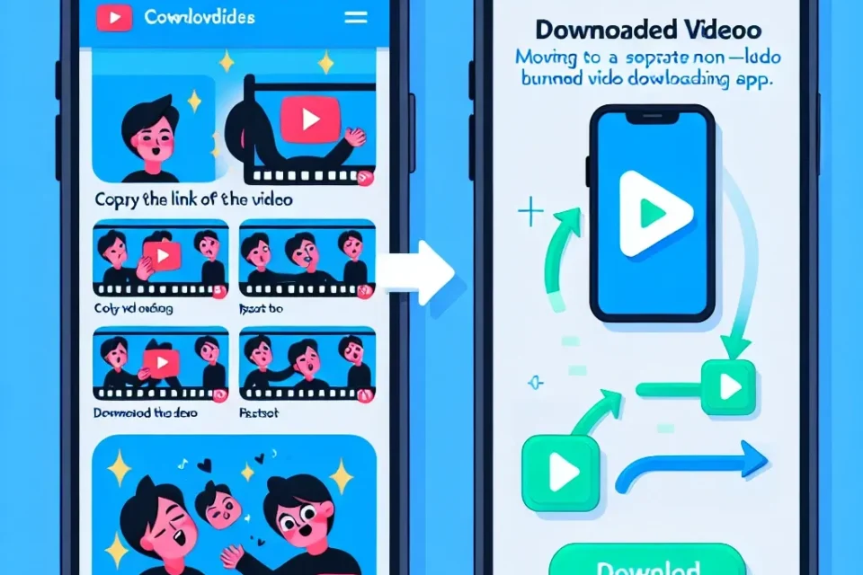Alt text: "Móvil mostrando la interfaz de un descargador de videos de TikTok, con contenido de la plataforma listo para ser guardado, ilustrando la guía completa sobre cómo descargar videos de TikTok."