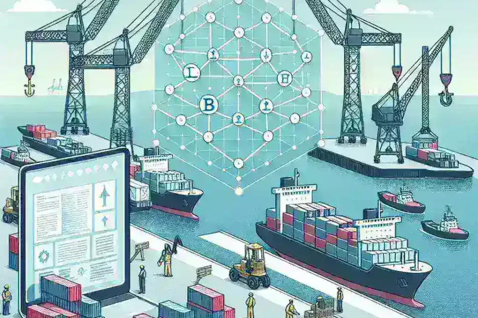 "Puerto de Bilbao implementa tecnología blockchain para mejorar la trazabilidad de mercancías, mostrando innovaciones en logística y transporte marítimo."
