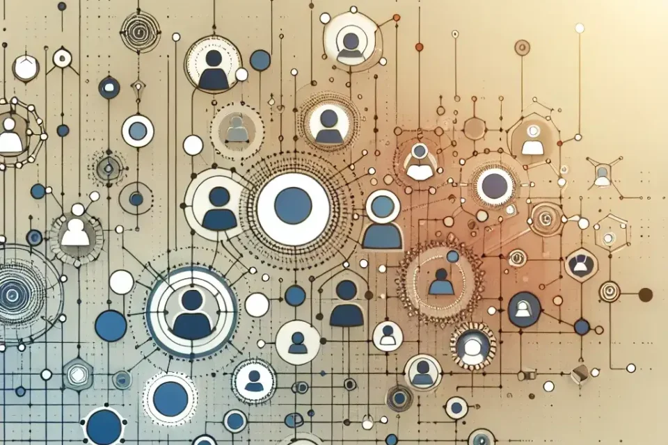 "Diagrama ilustrativo de soluciones avanzadas para la gestión de roles y permisos en grandes organizaciones moderna, destacando flujos de trabajo eficientes y controles de acceso escalables."