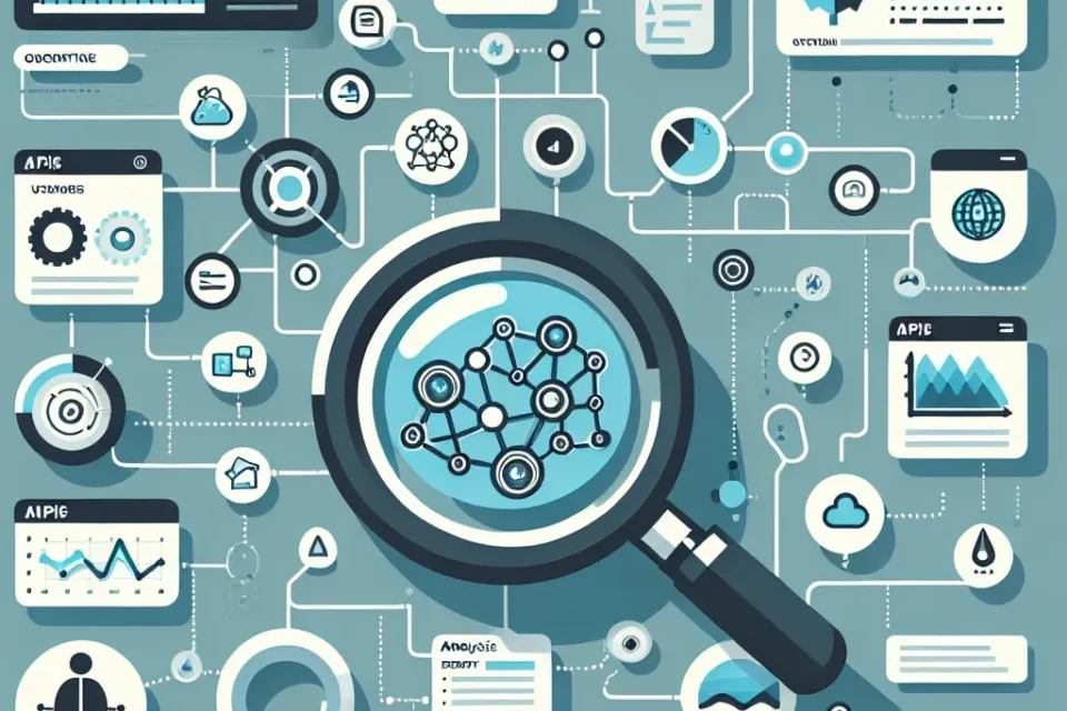 "Gráfico ilustrativo mostrando diversas herramientas y estrategias para la observación de patrones de uso en APIs, destacado en el artículo 'Soluciones para la observación de patrones de uso en APIs: Herramientas y estrategias esenciales'."